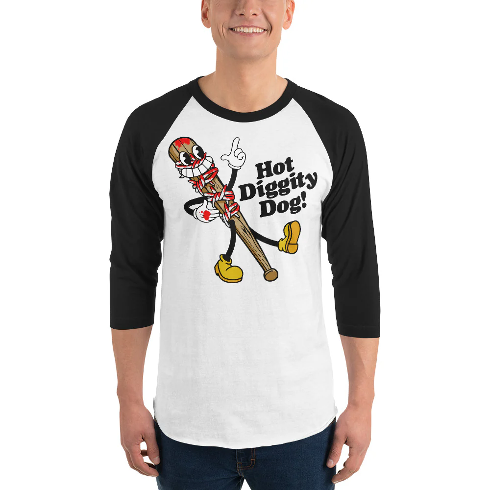 The Walking Dead Raglan Shirt 15th Anniversary Hot Diggity Dog - Image 2