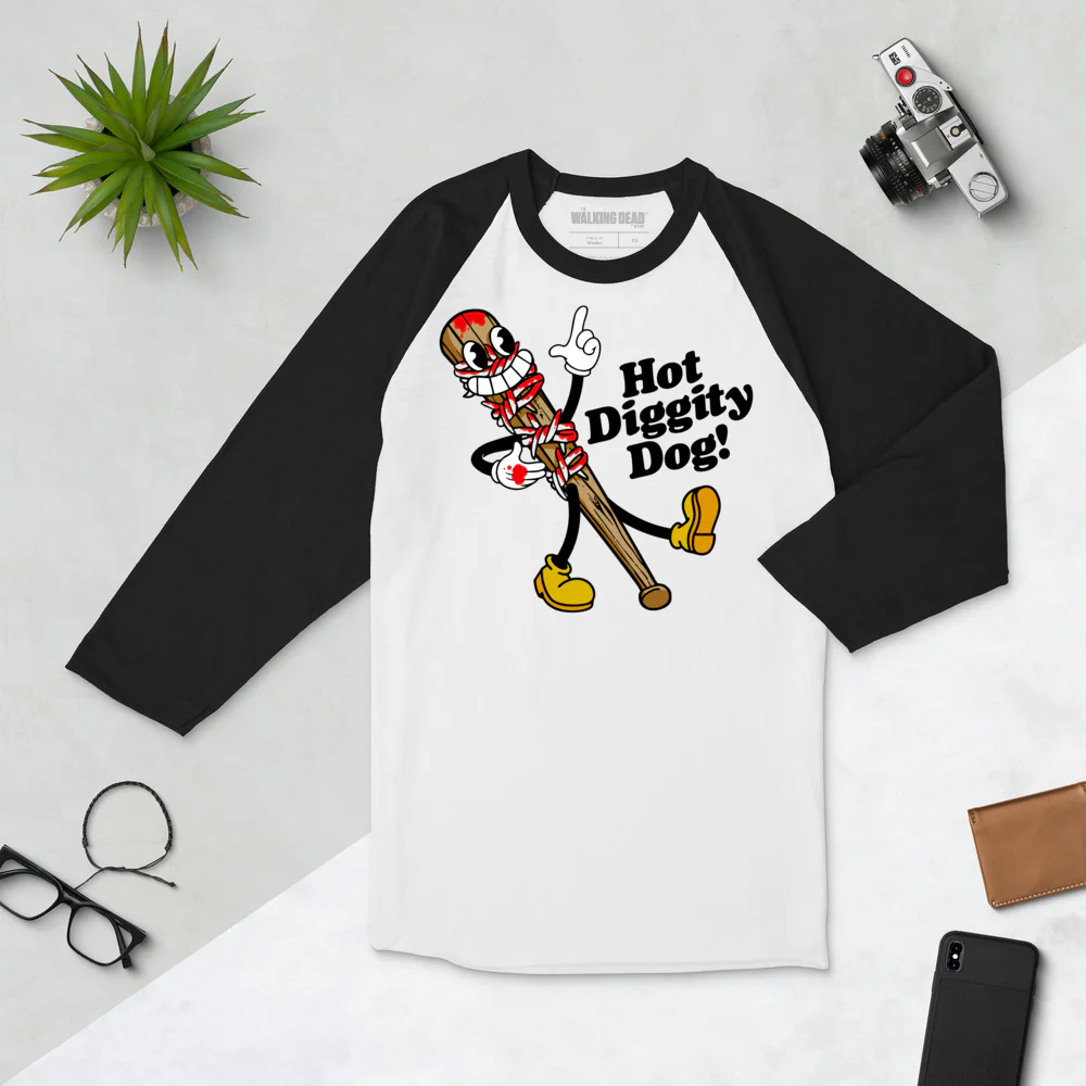 The Walking Dead Raglan Shirt 15th Anniversary Hot Diggity Dog - Image 3