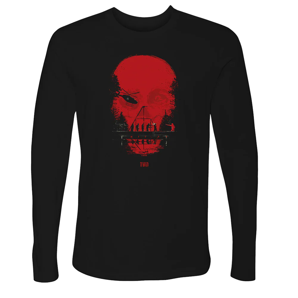 The Walking Dead Skull Adult Long Sleeve T-Shirt - Image 3